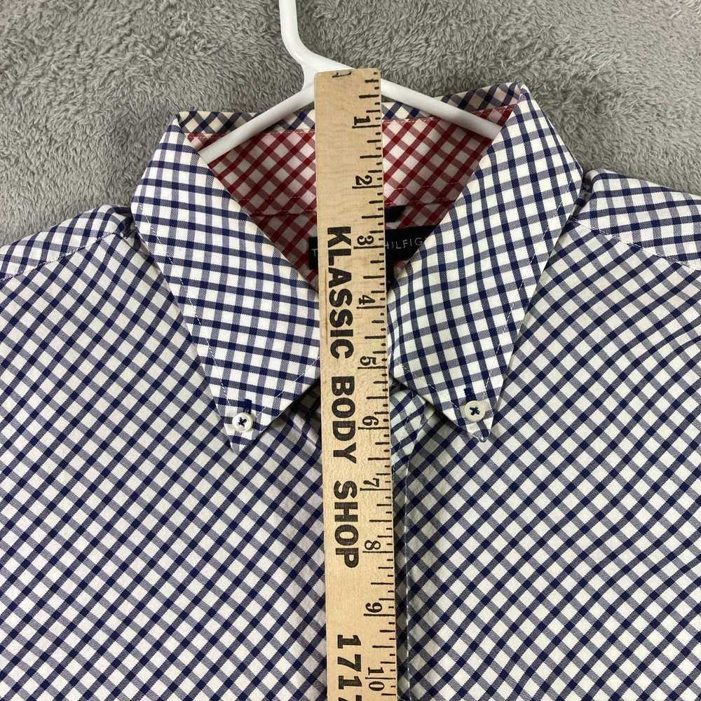 Vintage Tommy Hilfiger Shirt Men XL Blue Button Down Flip Cuff Long Sleeve - Picture 12 of 16